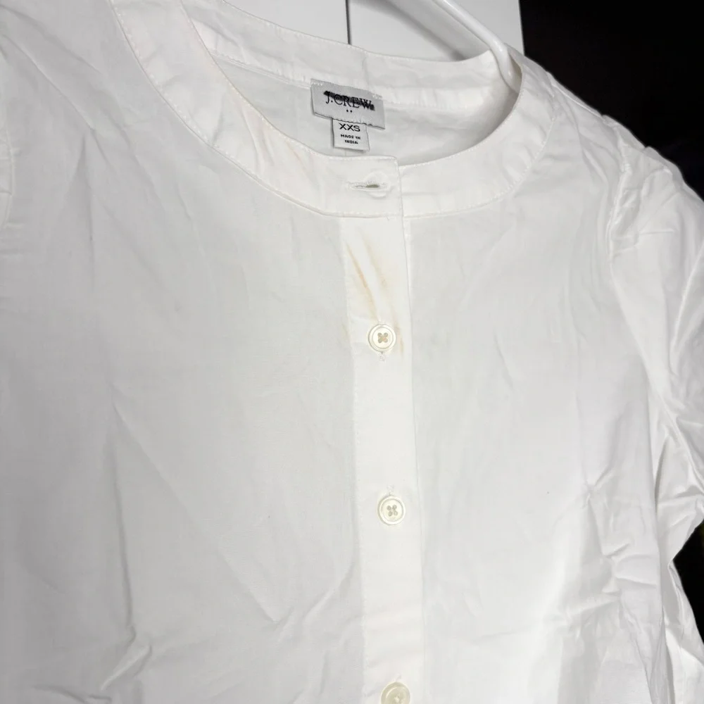 NWT J. Crew Puff-sleeve Tie-waist Top White